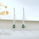 Women Earrings,925 Sterling Silver Infinity Leverback Dangle Earrings with Pear Shape Cut 5A Cubic Zirconia - Image 5