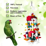 Bird Chewing Toy - Parrot Cage Bite Toys Wooden Block Bird Parrot Toys for Small and Medium Parrots and Birds - Image 3