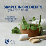 Triple Action Toothpaste Gel, Herbal Mint Flavor, Removes Plaque, Whitens Teeth, Prevents Tartar, with Tea Tree Oil and Aloe, Fluoride Free, Vegan, 4.5 Oz, 3 Pack - Image 2