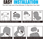 Leather and Mesh Car Seat Cover Full Set in 9Pcs Universal Fit for Cars Trucks Vans & Suvs Airbag Compatible (Red) - Image 9