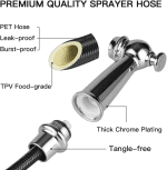 Kitchen Side Sprayer Chrome, Kitchen Sink Sprayer Head Replacement, Kitchen Sink Faucet Sprayer Hose, Kitchen Sprayer Head Replacement,Kitchen Sink Pull Out Spray Head,Kitchen Sink Spray Hose - Image 5