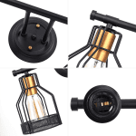 Industrial Bathroom Vanity Light 3 Light Farmhouse Metal Cage Bathroom Wall Light Fixture Black Wall Sconce Lighting Edison Vintage Wall Light Fixture for Bathroom Vanity Mirror Cabinet - Image 6
