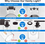 2-Light Industrial Bathroom Lighting Oil Rubbed Bronze with Clear Glass Shade, Porch Light Fixtures Wall Mount Sconces for Bedroom Living Room Kitchen (Patent No.: US D963914 S) - Image 2