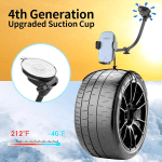 Car Phone Holder Mount Wireless Charging, 15W Wireless Car Charger Mount, Windshield Dash Phone Holder [With QC 3.0 Adapter] Compatible with Iphone 13 12 Mini 11 Pro Max, Samsung, Lg-Iron Gray - Image 6