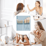 Makeup Brush Set 10X | Soft Bristles Professional Kosmetik Brushes for Face & Eyes | Wood Handle Travel Makeup Brush Set | Beauty Tools for Women'S Makeup Application | Foundation, Eyeshadow - Image 5