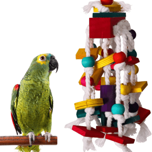 Bird Chewing Toy - Parrot Cage Bite Toys Wooden Block Bird Parrot Toys for Small and Medium Parrots and Birds