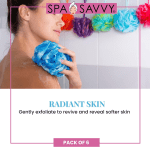 Bath Loofah Set, Pack of 6 Shower Body Sponges with Suction Cups for Men and Women, Exfoliating Pouf Bath Accessories, Multicolor - Image 4