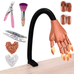 Nail Art Practice Equipment with 100Pcs False Nails Adjustable Flexible Manicure Training Prosthetic Hand Nail Art False Hand - Image 2
