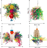 Bird Shredding Foraging Toys - Parakeet Chewing Hanging Toy, Shredded Paper Cage Accessories for Conure, Cockatiel, Budgies, Lovebird, Parrotlet (Without Rope Perch) - Image 6