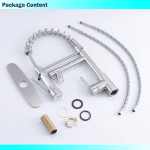 Kitchen Faucets with Pull down Sprayer Brushed Nickel -【LED Light Dual Ends】 Single Handle 1 or 3 Holes Spring Kitchen Sink Faucet with Deck Plate for Farmhouse RV Vessel Basin - Image 7