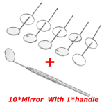 10Pcs/Set Dental Mouth Mirror Reflector Dentist Equipment Stainless Steel Dental Mouth Mirror Oral Care Tool Set Kit