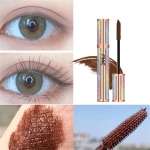 4D-Seidenfaser-Wimperntusche Wasserdicht, Volumen Und Länge Schwarz/Braun Mascara Für Längere Und Dickere Wimpern Make-Up - Image 3