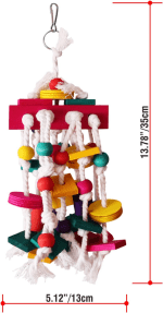 Bird Chewing Toy - Parrot Cage Bite Toys Wooden Block Bird Parrot Toys for Small and Medium Parrots and Birds - Image 2