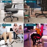 Office Chair Caster Wheels Set of 5 for Tile, Hardwood Floors and Carpets, Universal Fit for Most Chairs (Black) - Image 6