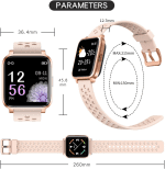 Smart Watch, Fitness Tracker, TFT LCD Screen Smartwatch with Heart Rate and Sleep Monitor, IP67 Waterproof Activity Tracker with Pedometer, for Android and Ios (Pink) - Image 7