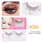 False Eyelashes, Dramatic Glitter Sequin Lashes with Colorful Heart/Black Heart/Colorful Flower Makeup DIY Lashes Decorative for New Year Christmas Halloweens Cosplay Party(3 Pairs) - Image 2