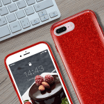Compatible with Iphone 8 plus Case,Compatible with Iphone 7 plus Glitter Bling Sparkle Cute Girls Women Protective Christmas Case (Red) - Image 3