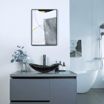 Bathroom Vessel Sink, Boat Shape Bathroom Artistic Glass Vessel Bowl Basin with Free Oil Rubbed Bronze Faucet and Pop-Up Drain, Gold Ingot - Image 7