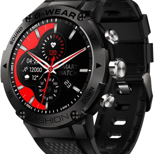 Smart Watches for Men, Sport Fitness Watch with IPS Screen/Bluetooth Calling/Auto Heart Rate Monitor/Blood Pressure/Spo2/Sleep Monitor/Waterproof, Fashion Smartwatch（Black）