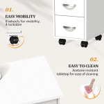 Nail Desk W/Cabinet, Drawers, Wheels & Arm Rest, Spa Salon Beauty Home Wooden Technician Workstation Nail Art Equipment - Image 6