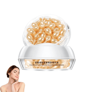 Fullerene Placenta Anti-Wrinkle Serum, Fullerene Sheep Placenta Skin Rejuvenating Essence Capsules, Anti-Aging Moisturizing Serum for Face, for Tightening Sagging Skin Reduce Fine Lines (1Box/30Pc)