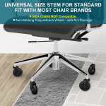 Office Chair Caster Wheels Set of 5 for Tile, Hardwood Floors and Carpets, Universal Fit for Most Chairs (Black) - Image 3