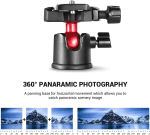 Tabletop Tripod, Mini Desktop Travel Tripod Aluminum Alloy with 360 Degree Ball Head and Quick Release Plate Lightweight and Portable for Compact Cameras Dslrs, Phone, Gopro（Black）- BUT2287 - Image 4