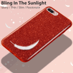 Compatible with Iphone 8 plus Case,Compatible with Iphone 7 plus Glitter Bling Sparkle Cute Girls Women Protective Christmas Case (Red) - Image 4