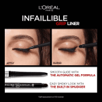 L'Oréal Paris Wasserfester Eyeliner Mit Gel-Formel Und Integriertem Schwamm Für Gelungene Smokey Eyes, 36H Halt, Infaillible Gel Automatic Grip Liner, Intense Black (Schwarz), 1 Stück - Image 2