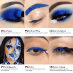 Matt Blau Lidschatten Einzelpalette Mit Applikator – Lebendige Marineblau-, Königsblau- Und Dunkelblautöne Für Augen-Make-Up –Reisefreundlich, Beliebte Farben Für Dramatische Blaue Smokey Eyes - Image 3
