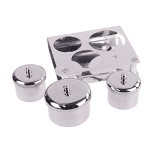 3 Pieces Nail Art Equipment Cup Bowls Stainless Steel Acrylic Liquid Powder Cup Stainless Steel Nail Powder Holder Container with Lids for Nail Art Tools - Image 3