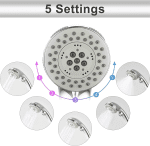 High Pressure Handheld Shower Head with ON/OFF Pause Switch 6-Functions Water Saving Shower Head, Detachable Shower Head,Chrome Finish - Image 3
