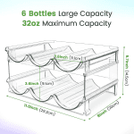 Water Bottle Organizer for Cabinet, Water Bottle Storage Organizer, 2 Packs Water Bottle Storage Rack, Water Bottle Holder for Cabinet, Stackable Water Bottle Storage Rack - Image 3