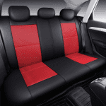 Leather and Mesh Car Seat Cover Full Set in 9Pcs Universal Fit for Cars Trucks Vans & Suvs Airbag Compatible (Red) - Image 6