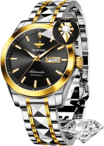 Diamond Men Watche Automatic Mechanical Luxury Dress Self Winding Sapphire Crystal Black Face White Tungsten Steel Date Wrist Watches