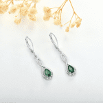 Women Earrings,925 Sterling Silver Infinity Leverback Dangle Earrings with Pear Shape Cut 5A Cubic Zirconia - Image 6