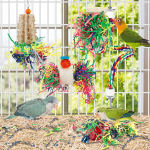 Bird Shredding Foraging Toys - Parakeet Chewing Hanging Toy, Shredded Paper Cage Accessories for Conure, Cockatiel, Budgies, Lovebird, Parrotlet (Without Rope Perch) - Image 3