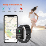 Smart Watch for Android Ios Phones, 1.69" Touch Screen Smartwatch for Men, Fitness Tracker Watch with Heart Rate Blood Pressure Monitor, Pedometer Running Watch, IP68 Waterproof Bluetooth Watch - Image 2