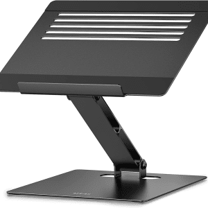 LSX5 Aluminum Laptop Stand, Ergonomic Adjustable Notebook Stand, Riser Holder Computer Stand Compatible with Air, Pro, Dell, HP, Lenovo More 10-14" Laptops (Black)