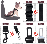 Dog Seat Belt,3 Piece Set Retractable Dog Car Seatbelts Adjustable Pet Seat Belt for Vehicle Nylon Pet Safety Seat Belts Heavy Duty & Elastic & Durable Car Harness for Dogs - Image 4