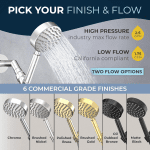 ® ALL METAL Handheld Shower Head with Hose and Brass Holder - CHROME - 2.5 GPM High Pressure Shower Heads with Adjustable Shower Wand Bracket - 6Ft Flexible Extension - Image 7
