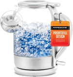 Electric Kettle with 1.5L Borosilicate Glass, 1500W Fast Boiling Water Heater for Coffee or Tea, Prontofill Technology, Auto Shut-Off, Boil-Dry Protection & Stainless Steel Filter, White KG516W