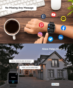 RERE ASW1 Smart Watch with Alexa Built-In,1.69 Inch Fitness Tracker with 20 Sport Modes, Heart Rate, Blood Oxygen, Sleep Monitor, 5ATM Waterproof, 10 Day Battery Life, Fit for Ios and Android, Pink - Image 2