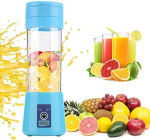 Electric Portable Juicer Blender Cup, Household Fruit Mixer with Six Blades in 3D, 380Ml USB Rechargeable Juice Blender Magnetic Secure Switch Electric Fruit Mixer (Light Blue) - Image 4