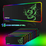 Large RGB Mouse Pad Anime Dragon Mouse Mat LED with 15 Lighting Modes for Gaming 31.5 X 12 Inch (Green) - Image 5