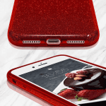 Compatible with Iphone 8 plus Case,Compatible with Iphone 7 plus Glitter Bling Sparkle Cute Girls Women Protective Christmas Case (Red) - Image 5