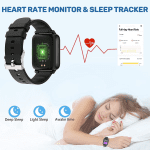 Smart Watch for Android Ios Phones, 1.69" Touch Screen Smartwatch for Men, Fitness Tracker Watch with Heart Rate Blood Pressure Monitor, Pedometer Running Watch, IP68 Waterproof Bluetooth Watch - Image 3
