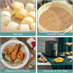 Air Fryer Parchment Paper Liners, 100 Pcs Disposable Papers Liner for 2-3QT Air Fryer Baking, 7 Inch Safe and Non-Stick Unbleache Steamer Liner for Microwave, Oven, Steaming Basket - Image 4