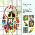 Bird Toys Bird Rope Ring Swing Perch with Corn Cob Cardboard Bagels Wooden Blocks Chewing Toys for Parakeets,Cockatiels,Conure,Lovebirds,Finches and Other Small-Sized Birds - Image 4