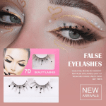 False Eyelashes, Dramatic Glitter Sequin Lashes with Colorful Heart/Black Heart/Colorful Flower Makeup DIY Lashes Decorative for New Year Christmas Halloweens Cosplay Party(3 Pairs) - Image 5